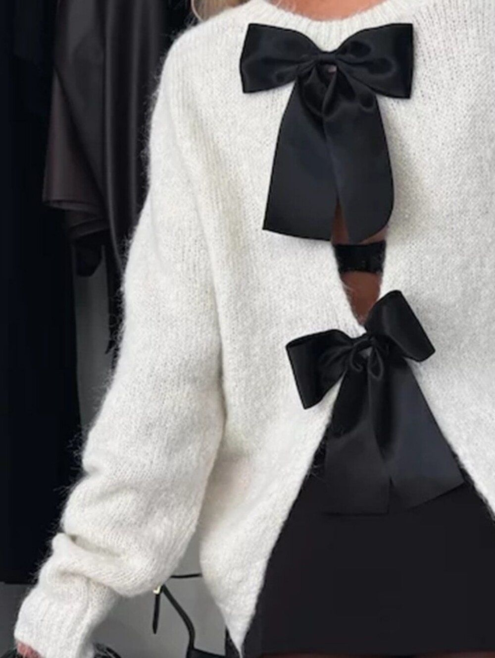 Bow You Later Sweater - White - Picture 7 of 7